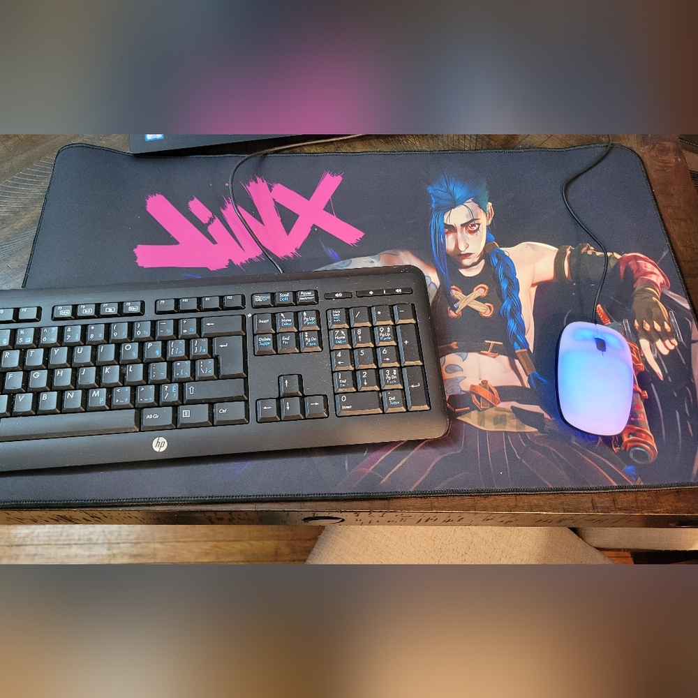 JINX League of Legends Gaming Arcane Mat 24x14 Large Desktop Mouse Pad Anime A